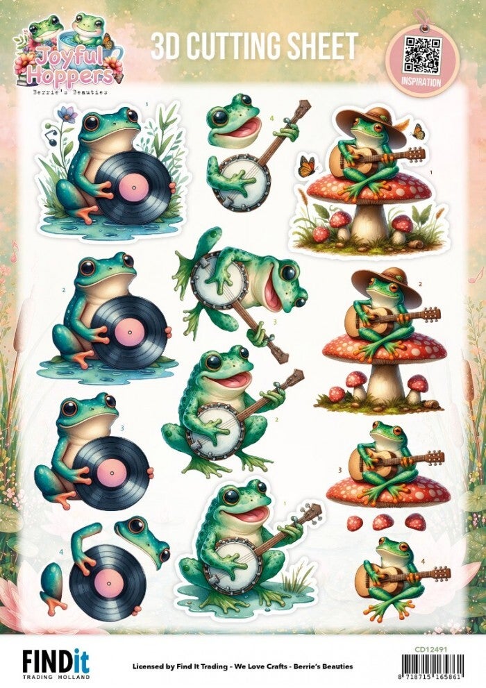 CD12491 - 3D Cutting Sheet - Berries Beauties - Joyful Hoppers - Hopping Harmony