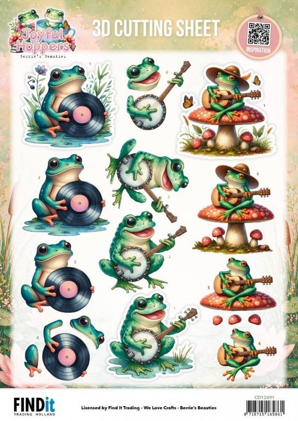 CD12491 - 3D Cutting Sheet - Berries Beauties - Joyful Hoppers - Hopping Harmony