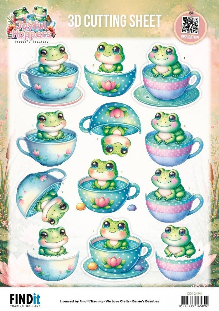 CD12494 - 3D Cutting Sheet - Berries Beauties - Joyful Hoppers - A Cup Of Frog