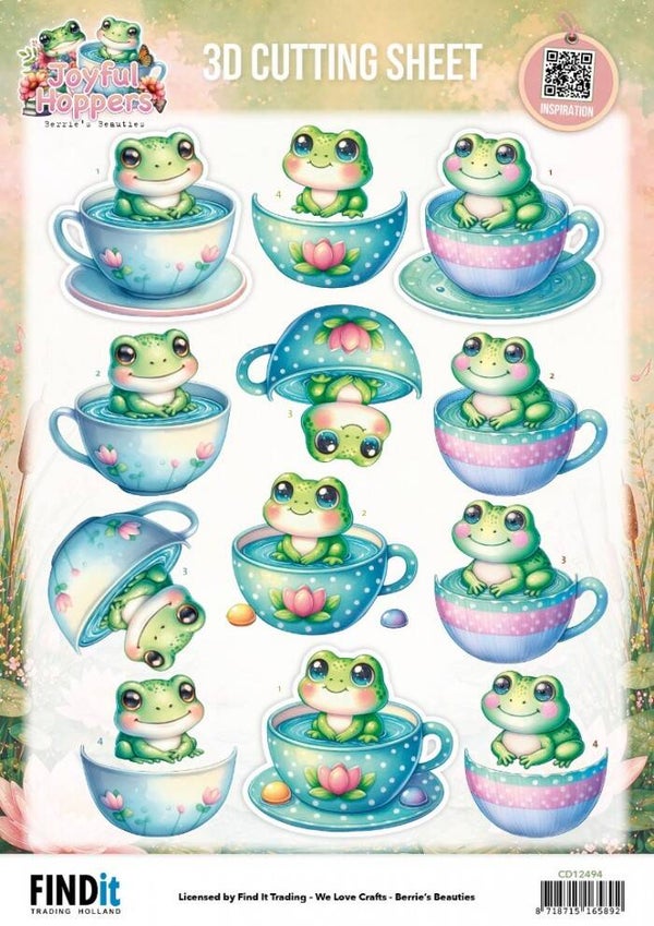 CD12494 - 3D Cutting Sheet - Berries Beauties - Joyful Hoppers - A Cup Of Frog