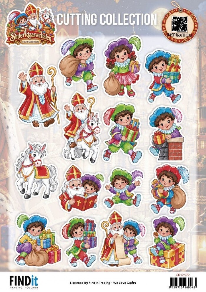 CD12572 - A4 knipvel - Sinterklaasverhalen - Sint & Pieten