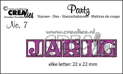 Crealies - Crealies Partz snijmal - Nederlandse tekst no.7 "Jarig"