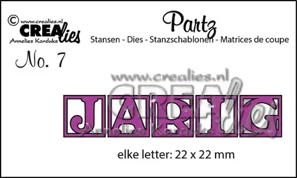 Crealies - Crealies Partz snijmal - Nederlandse tekst no.7 "Jarig"