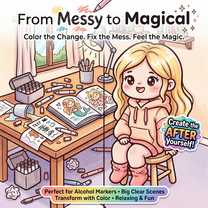 FITCCB10007 - Findit Color - Coloring Book - From Messy to Magical Cute Cozy Coloring
