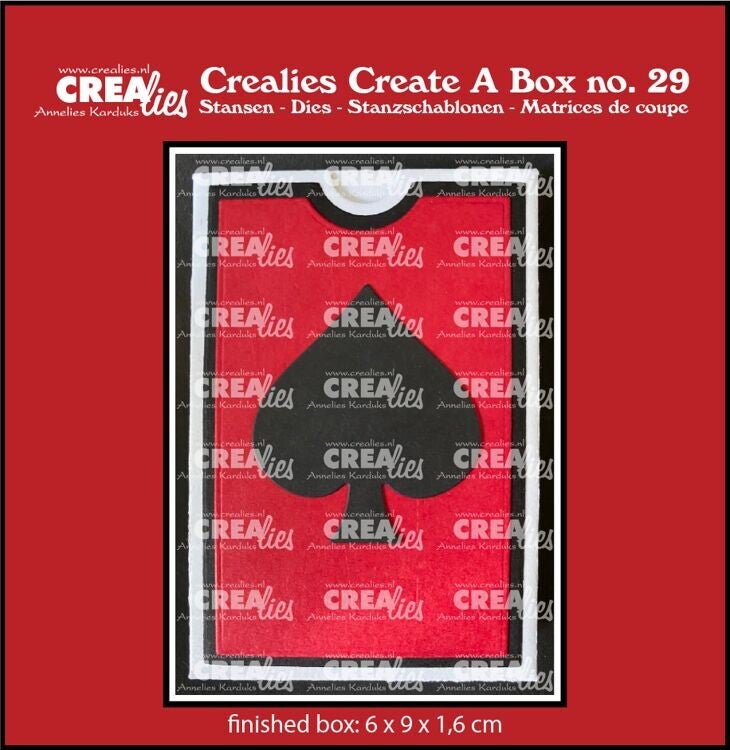Crealies - Create A Box stansen no. 29, Speelkaartendoosje