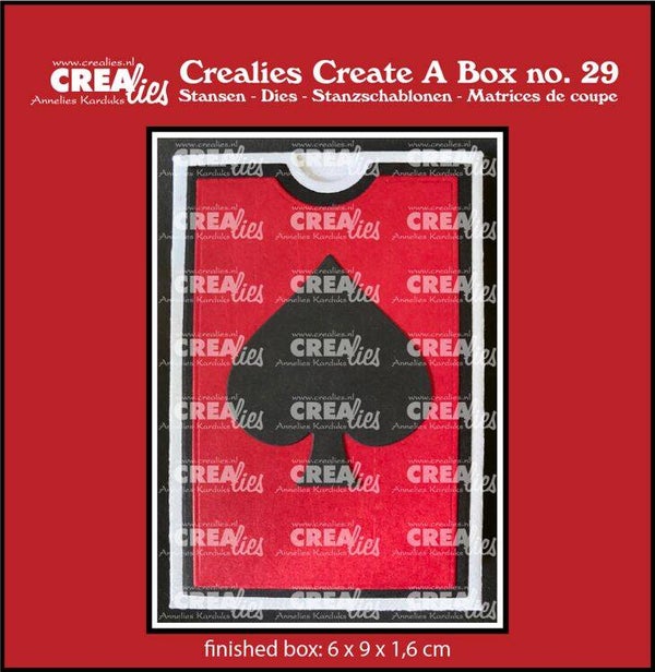 Crealies - Create A Box stansen no. 29, Speelkaartendoosje
