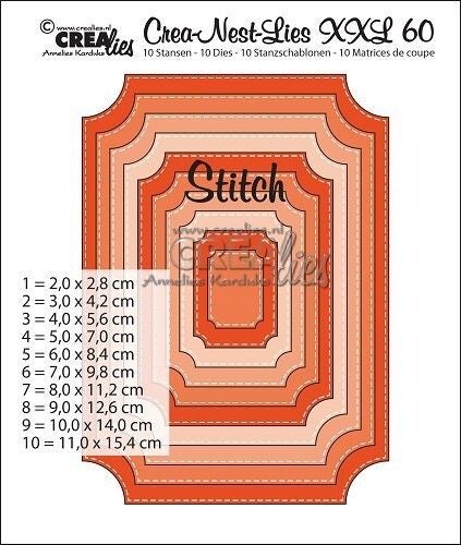 Crealies- Crea-Nest-Lies XXL No. 60 Tickets with Stitchline Die Set
