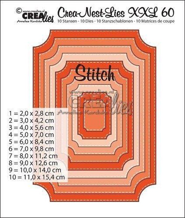 Crealies- Crea-Nest-Lies XXL No. 60 Tickets with Stitchline Die Set
