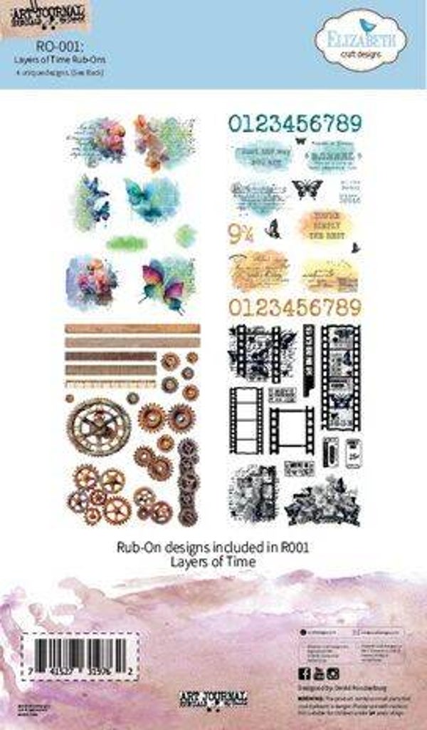 ECD-RO001 - ECD - Art Journal Specials - Beautifully Worn - Rub-ons Layers of Time