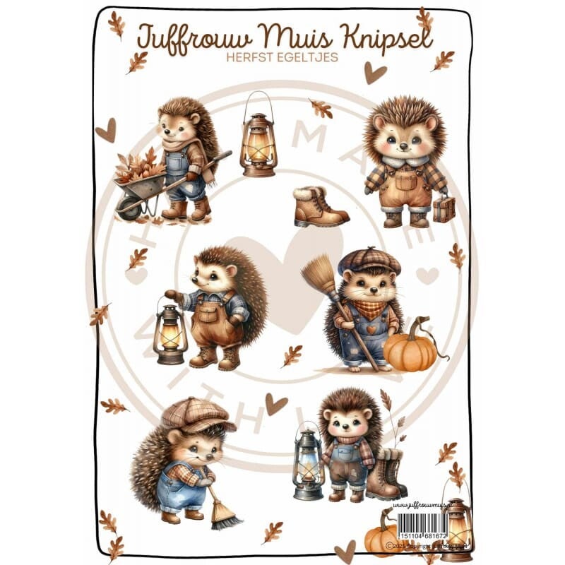 Juffrouw Muis Knipsel - Herfst Egeltjes