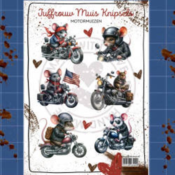 Juffrouw Muis A4 Knipsel - Motormuizen Juffrouw Muis Knipsel - Motormuizen