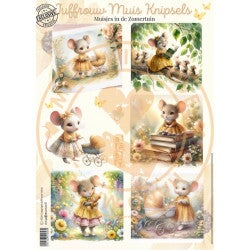 Juffrouw Muis A4 Knipsel - Muisjes in de zomertuin - Exclusive