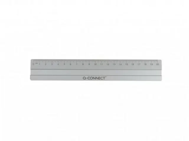Q-Connect Liniaal 20cm Aluminium Zilver