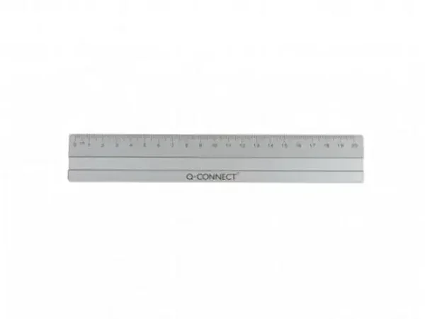 Q-Connect Liniaal 20cm Aluminium Zilver