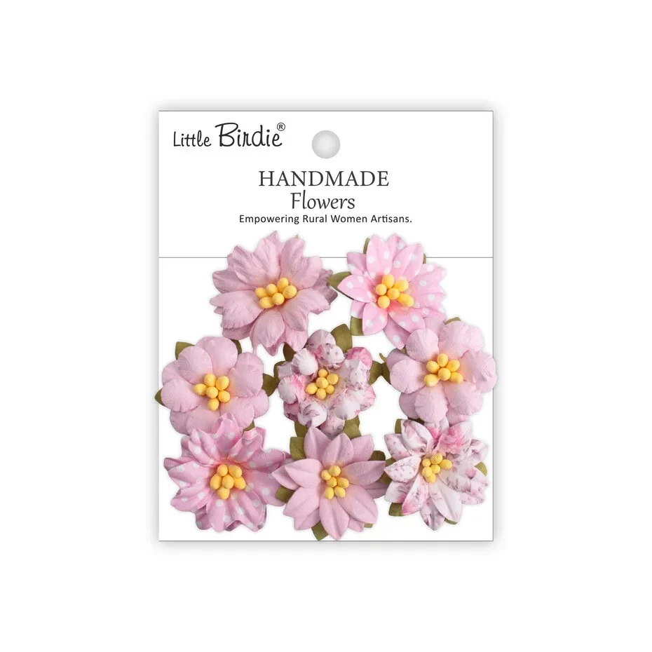 CR110141 - Handmade Printed Paper Flowers Vinita Pink Symphony