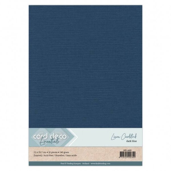 A4 Donkerblauw Linnenkarton