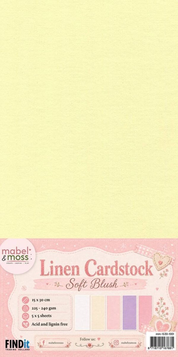 MM-1530-10001 - Mabel and Moss Linen Cardstock - Soft Blush