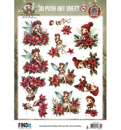SB11151 - Fairy Christmas - Push-out – Poinsettia