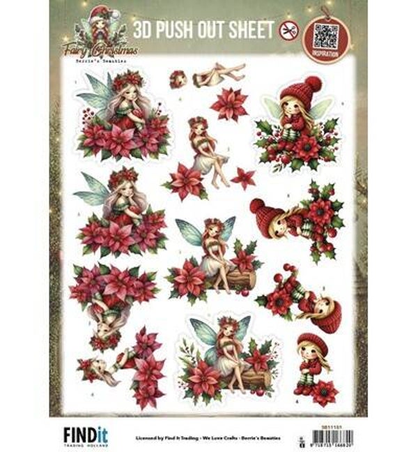 SB11151 - Fairy Christmas - Push-out – Poinsettia