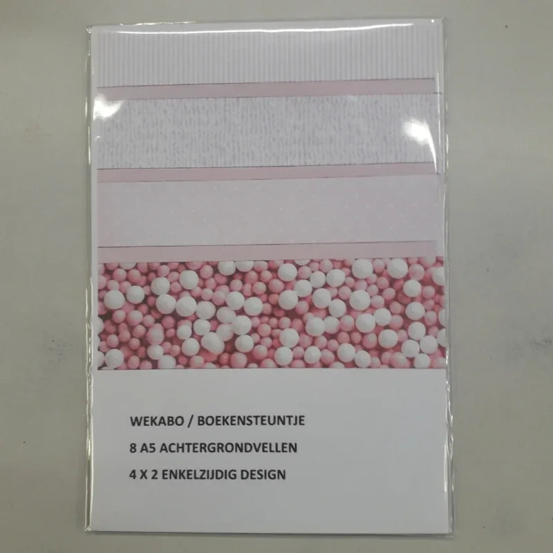 WEKABO/BOEKENSTEUNTJE A5 baby roze muisjes