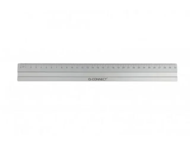 Q-Connect Liniaal 30 Cm Aluminium Zilver