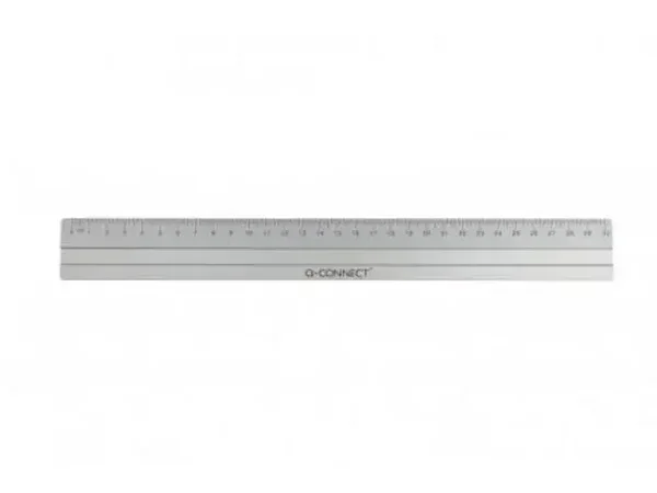 Q-Connect Liniaal 30 Cm Aluminium Zilver
