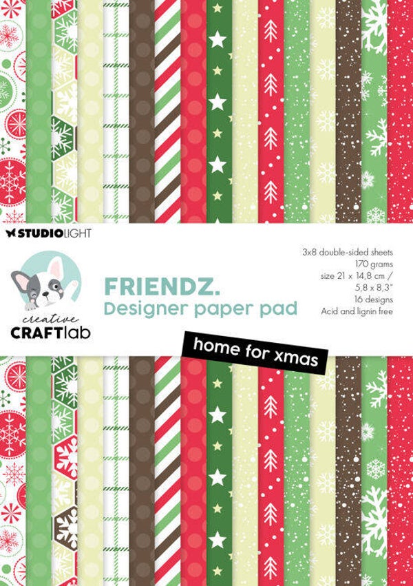 CCL-FR-DPP256 - Studio Light - Creative Craftlab - Friendz - Design Paperpad - Home for Xmas