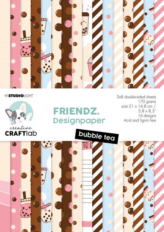 CCL-FR-PP116 - Studio Light - Creative Craftlab September - Friendz - Paperpad - Bubble Tea