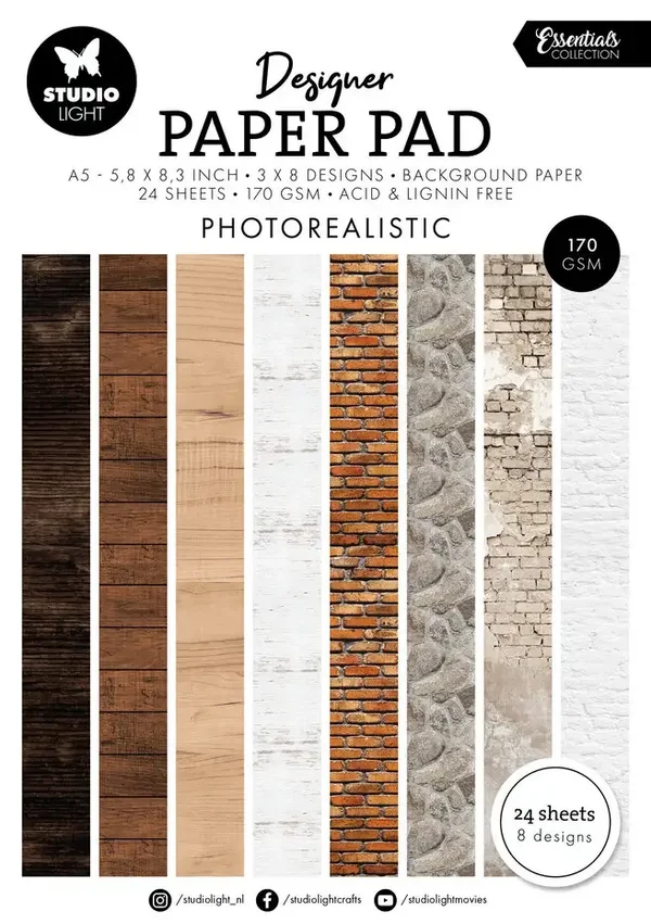 SL-ES-DPP331 - Photorealistic A5 Essentials Designer Paper Pad