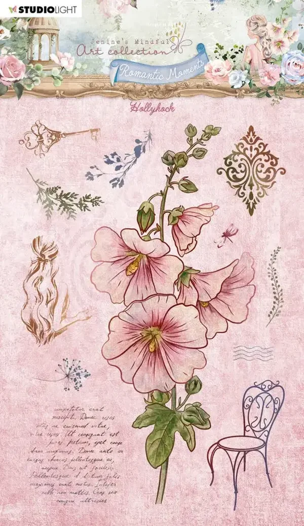 JMA-RM-STAMP483 - Romantic Moments Clear Stamp Hollyhock