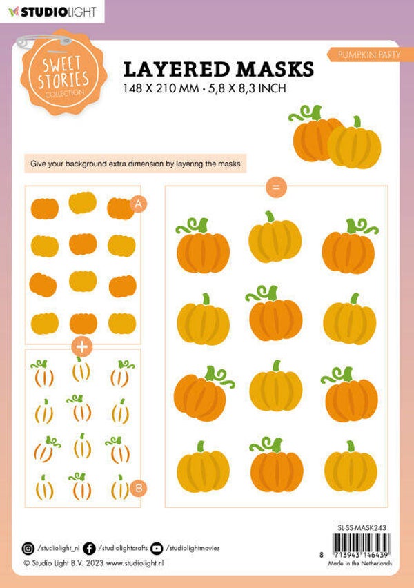 SL-SS-MASK243 - Studio Light - Sweet Stories Fall - Mask Stencil - Pumpkin Party