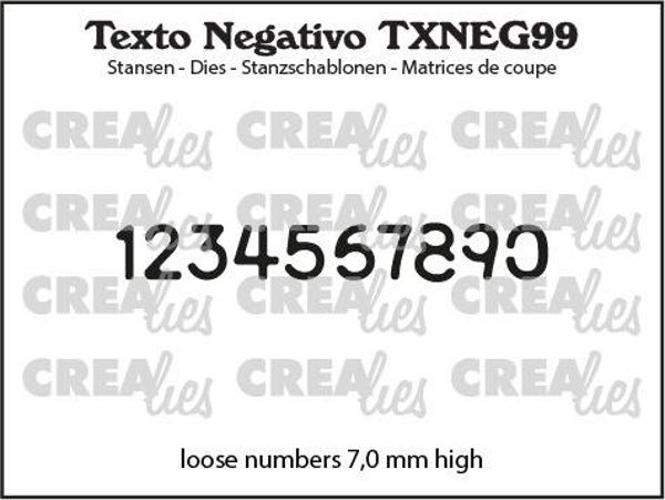 Crealies - Texto Negativo stansen no. 99, Cijfers klein