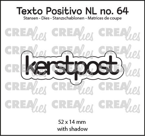 POSNL64 - Crealies - Texto Positivo stansen no. 64, kerstpost