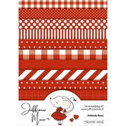 Juffrouw Muis: Tiny Cardstock - A5 - Aardbeirood Rood