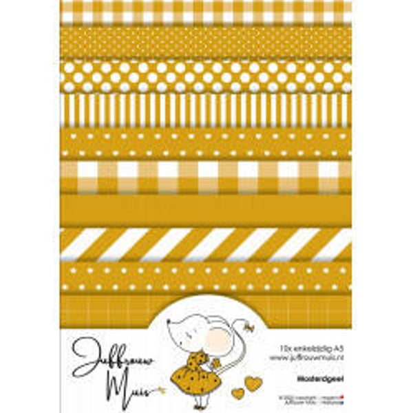 Juffrouw Muis: Tiny Cardstock - A5 - Mosterdgeel - Silk Edition