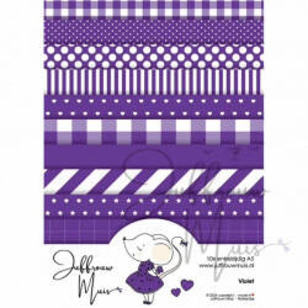 Juffrouw Muis: Tiny Cardstock - A5 - Violet - Silk Edition