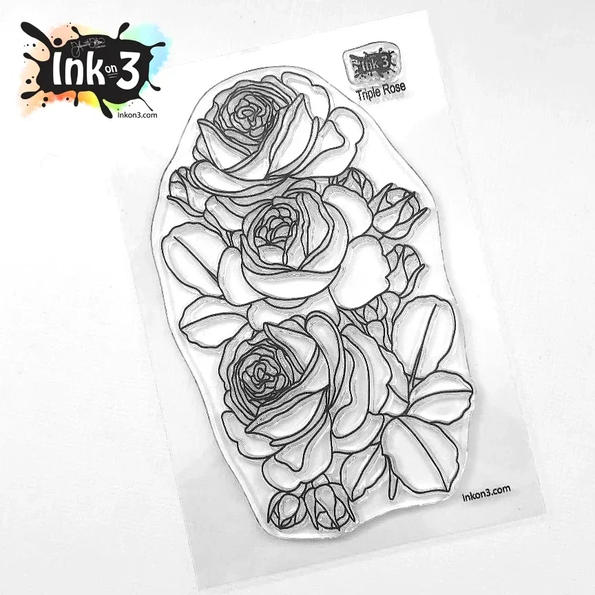 Inkon3 - Triple Rose Clear Stamp Set
