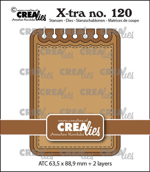 CLXtra120 - Crealies - X-tra stansen no. 120, ATC notebook horizontaal