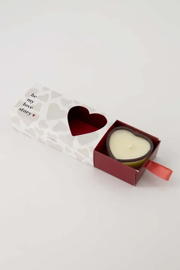 Zusss geurkaarsjes Hartje wit/rood