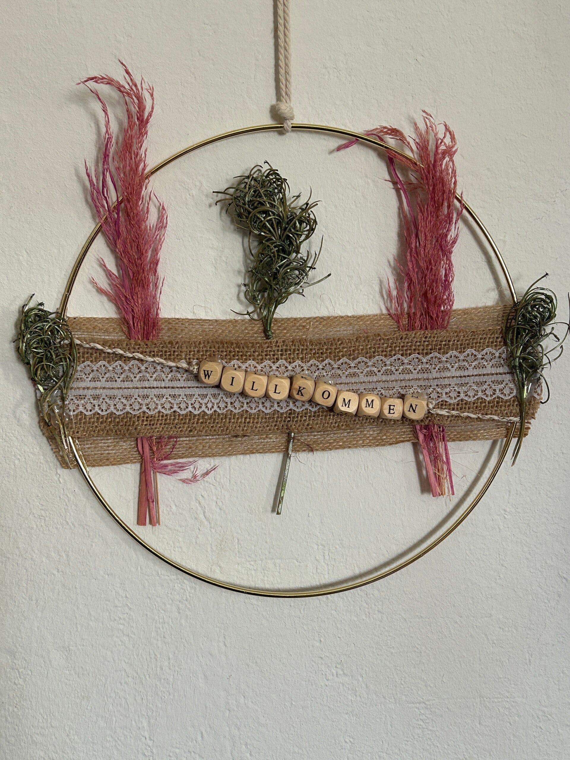 Handgemachter Deko-Ring mit Trockenblumen – ca. 25 cm | Einzelstück