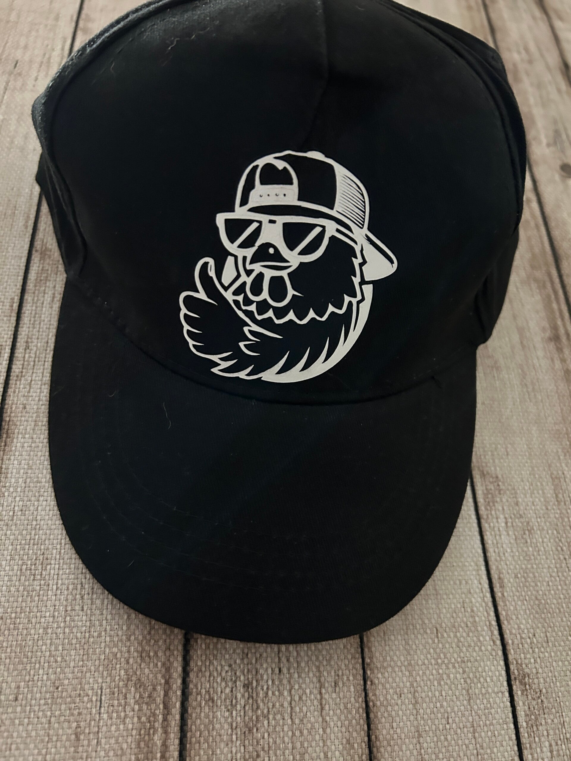 Kinder- & Jugend-Baseballcap „Cooler Hahn“ – Schwarz | Unisex