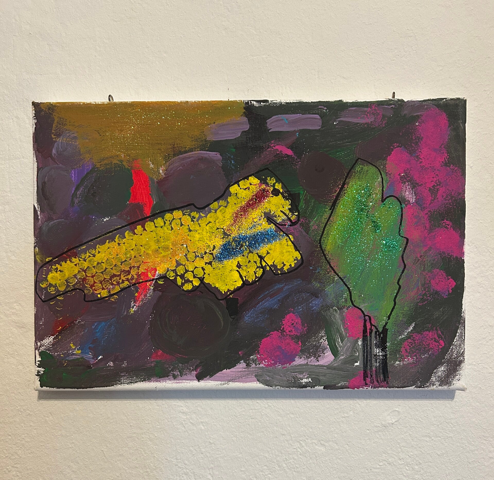 Original Acrylbild „Dino-Abenteuer“ – 30 × 20 cm