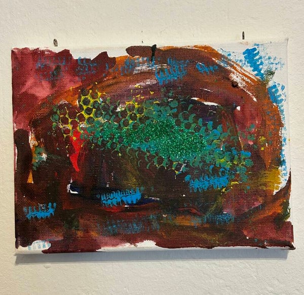 Original Acrylbild „Farbspuren“ – 20 × 15 cm