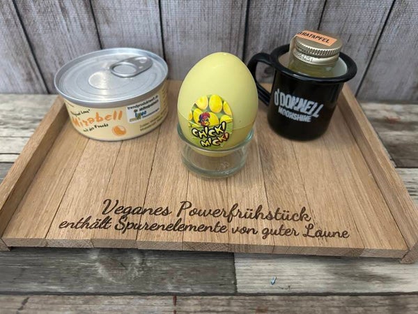 Geschenkset „Veganes Powerfrühstück“ mit Likör & Schnaps – 18+