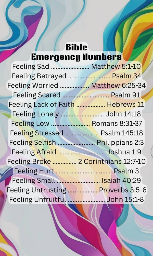 Bible Emergency Numbers 3x5 Magnet