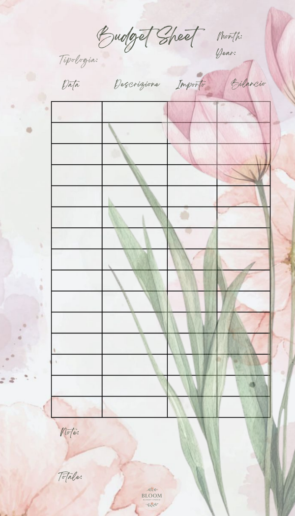 BUDGET TRACKER A6
