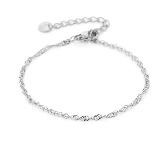 Basic twist armband zilver
