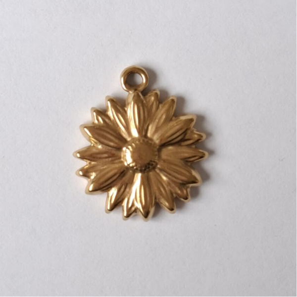 RVS zonnebloem goud - 011