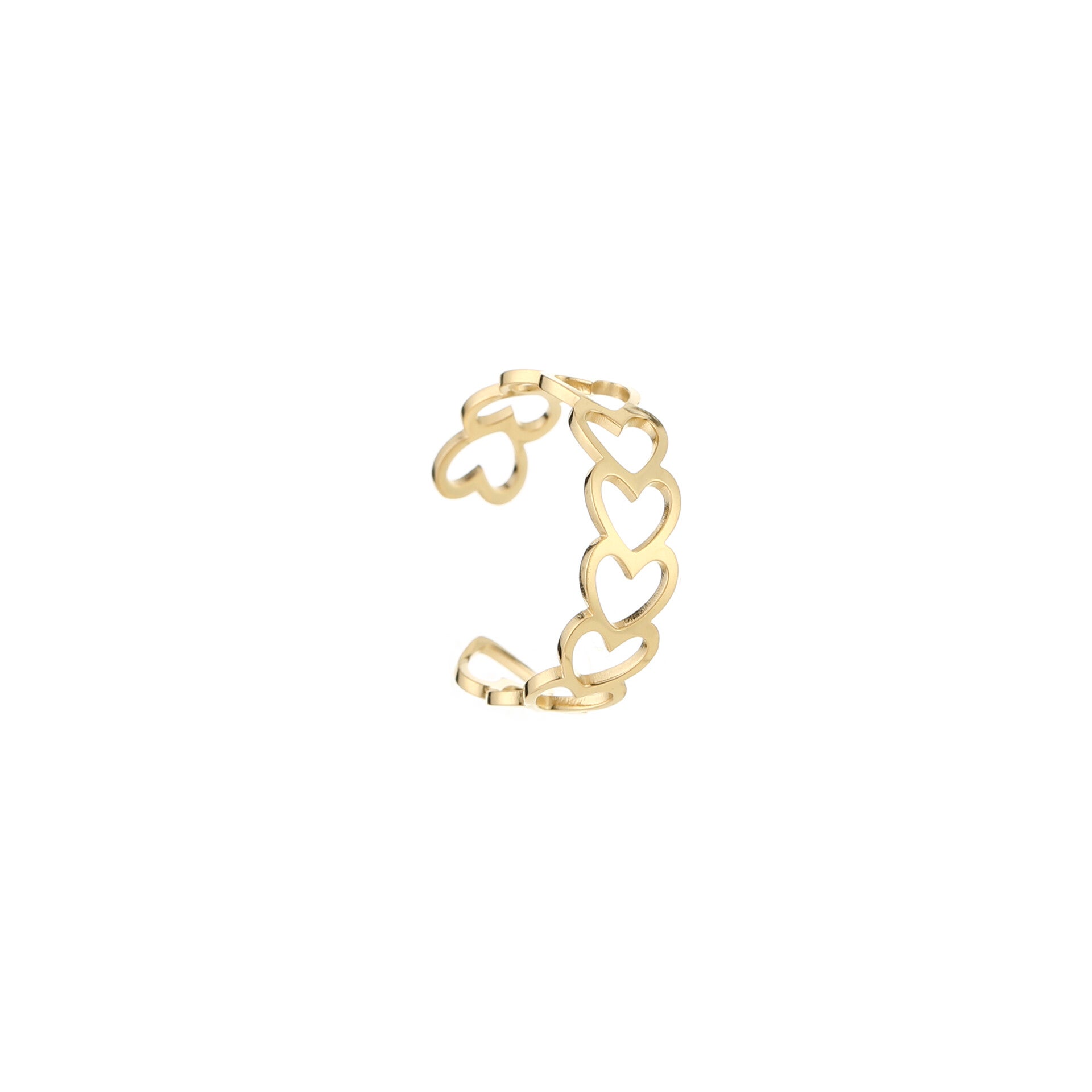 Multiple hearts ring goud