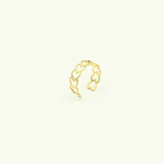 Multiple hearts ring goud
